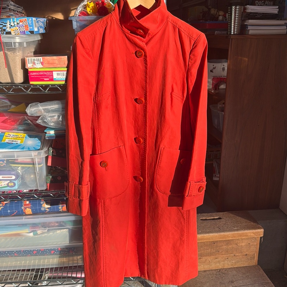 Tory Burch waxed cotton coat size 8